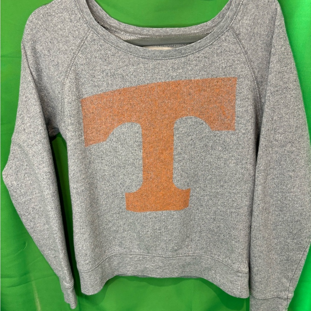 TN Volunteers women’s gray sweatshirt by Pressbox. Featuring an orange power T